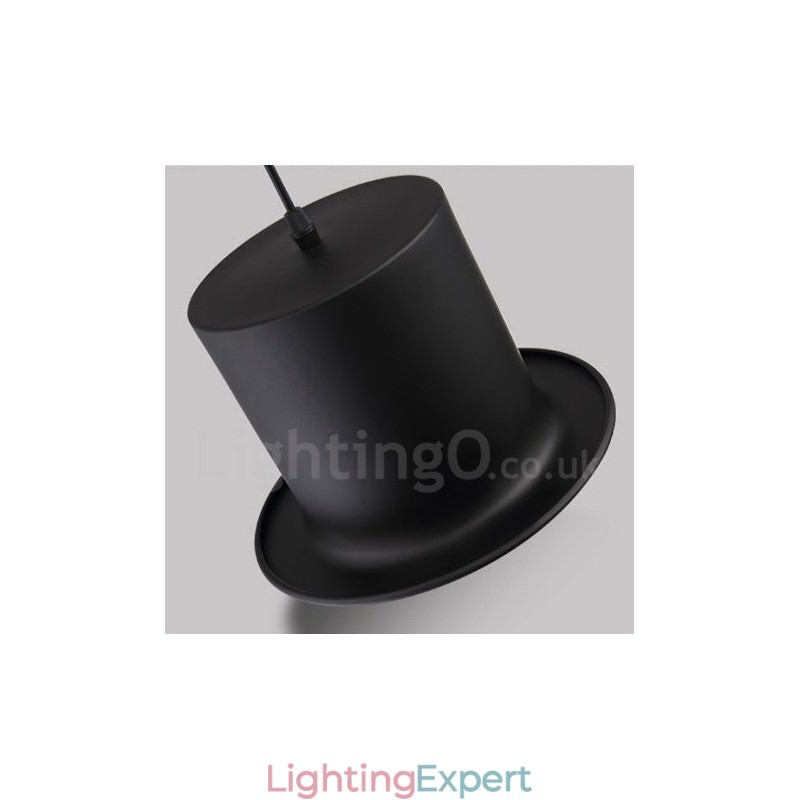 Black Metal Hat Shape 1 Light Retro Vintage Pendant Light
