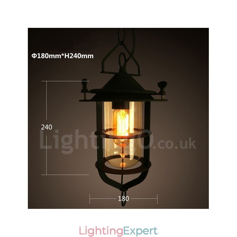 Retro Vintage Metal 1 Light Pendant Light