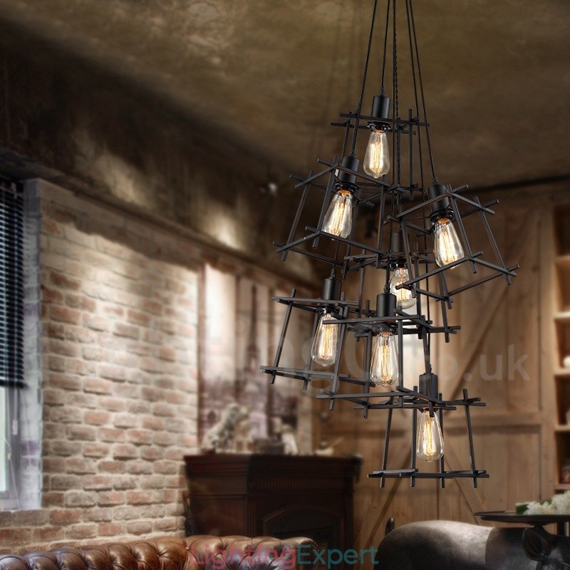 Retro Vintage Metal Pendant Light (Multiple Shades with one pendant fixed) (Please select the Quantity of the shade below)
