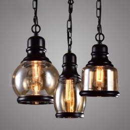 Retro Vintage Pendant Light with Glass Shade Lamp