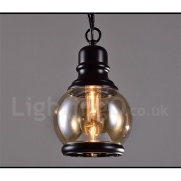 Retro Vintage Pendant Light with Glass Shade Lamp