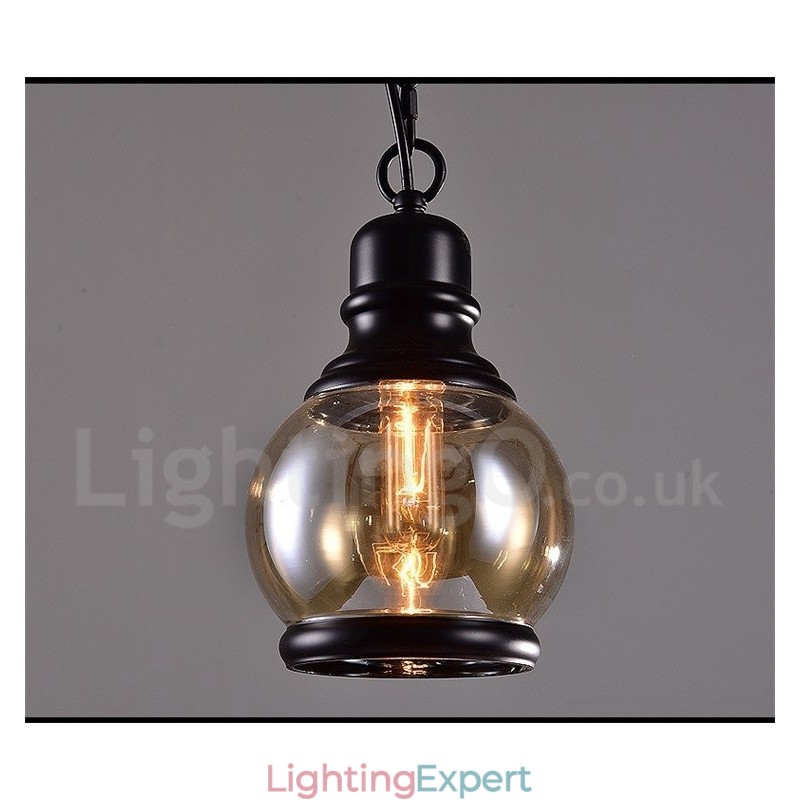 Retro Vintage Pendant Light with Glass Shade Lamp
