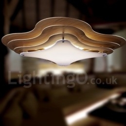 Wood Flush Mount Light