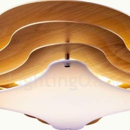 Wood Flush Mount Light
