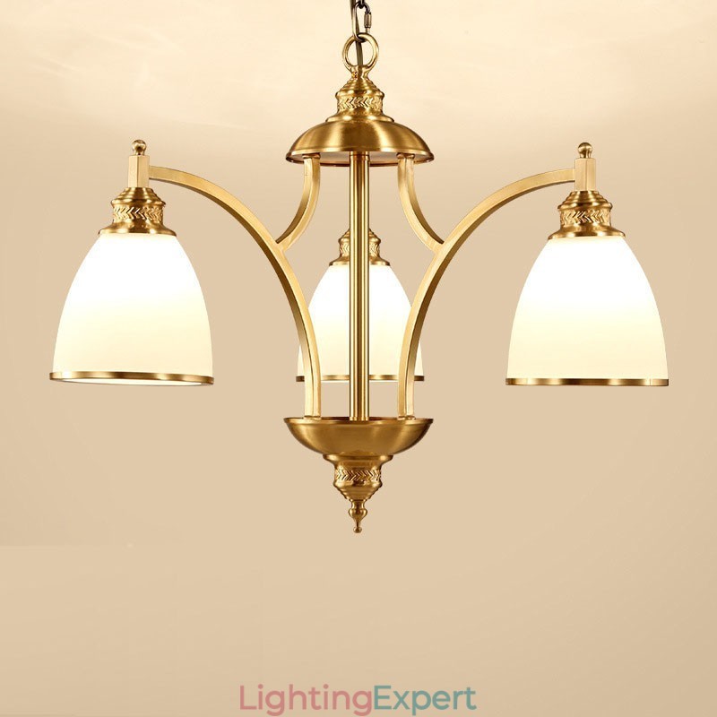 3 Light Rustic Lodge Integrated Metal Copper Chandelier