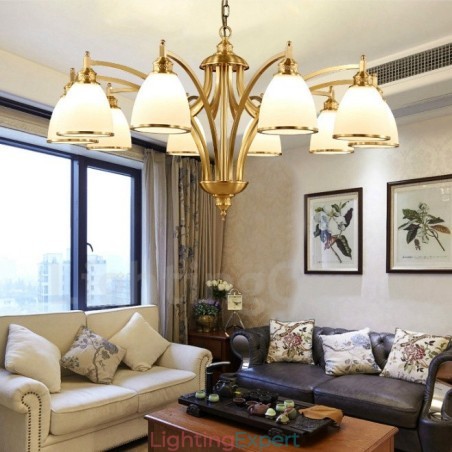 10 Light Rustic Lodge Integrated Metal Copper Chandelier