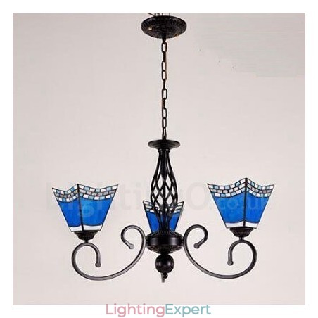 3 Light Mediterranean Style Integrated Metal Chandelier