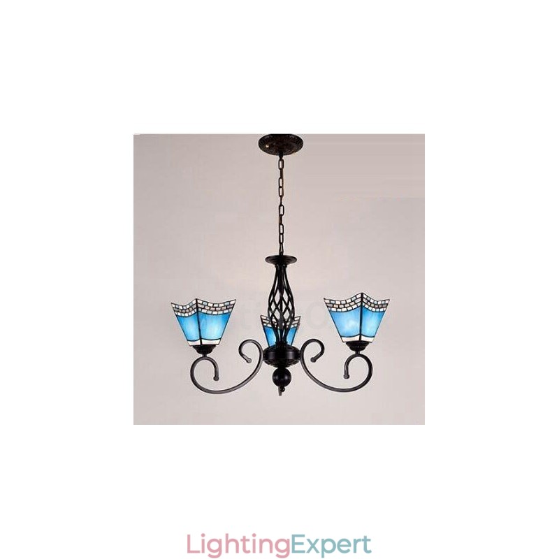 3 Light Mediterranean Style Integrated Metal Chandelier