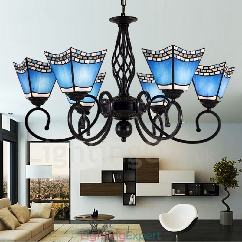 6 Light Mediterranean Style Integrated Metal Chandelier