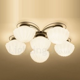6 Light Rustic Lodge Integrated Chandelier