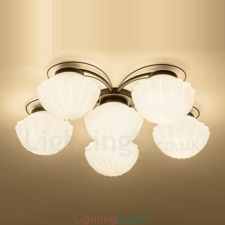 6 Light Rustic Lodge Integrated Chandelier
