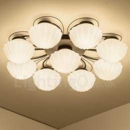 9 Light Rustic Lodge Integrated Chandelier