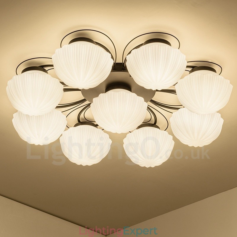9 Light Rustic Lodge Integrated Chandelier