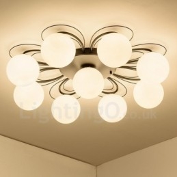 9 Light Rustic Lodge Integrated Chandelier