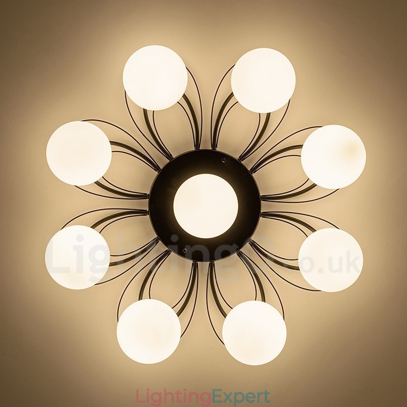 9 Light Rustic Lodge Integrated Chandelier