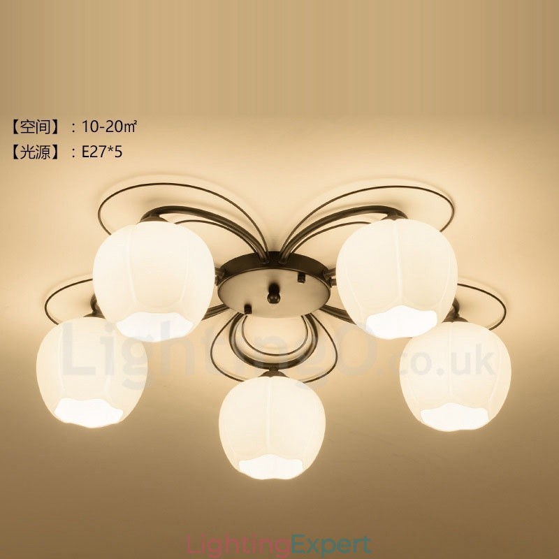 5 Light Rustic Lodge Integrated Chandelier
