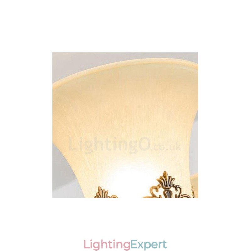 6 Light Rustic Lodge Integrated Metal Chandelier