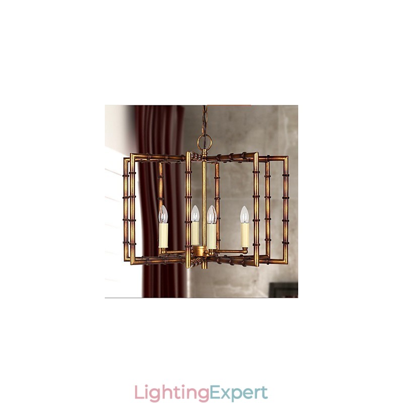 American Country Simple Antique Copper Iron Chandelier Chandelier Creative