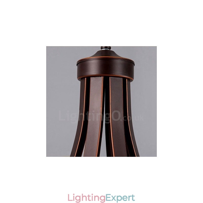8 Light Rustic Lodge Integrated Metal Chandelier