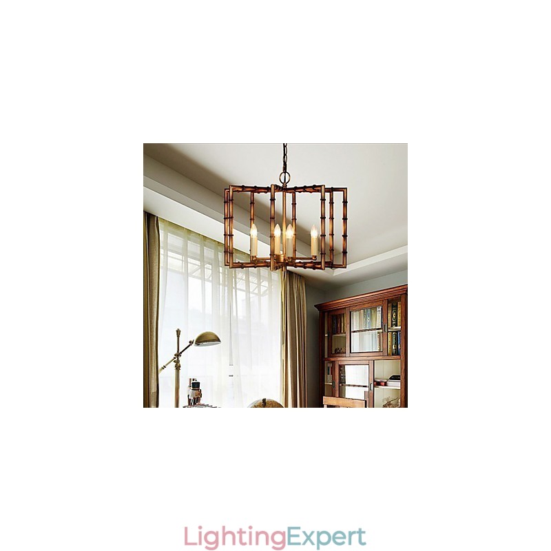 American Country Simple Antique Copper Iron Chandelier Chandelier Creative