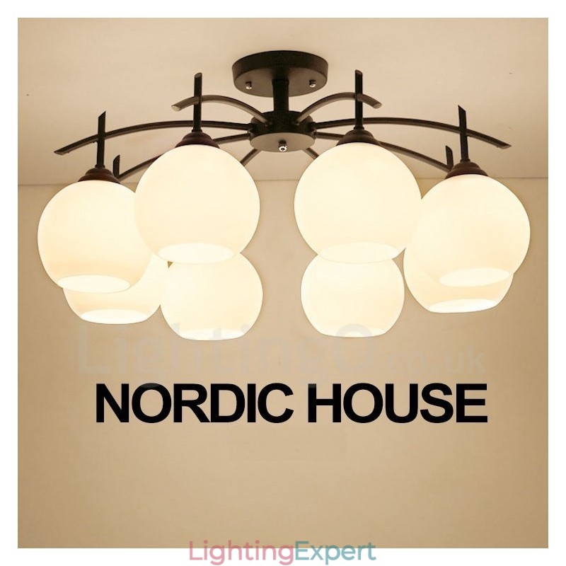 8 Light Traditional Classic Integrated Chandelier