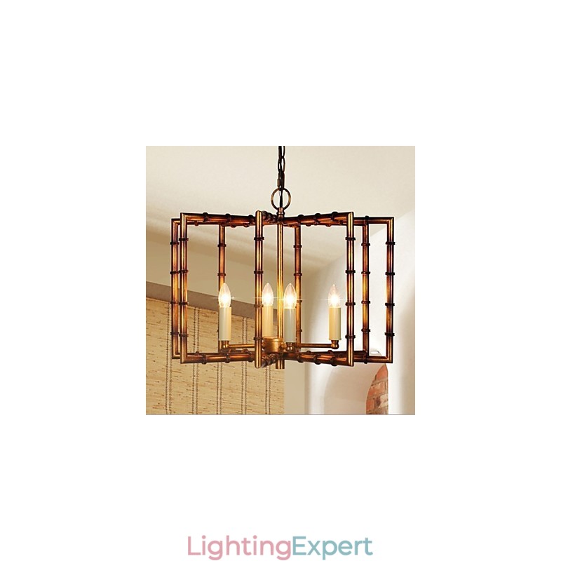 American Country Simple Antique Copper Iron Chandelier Chandelier Creative