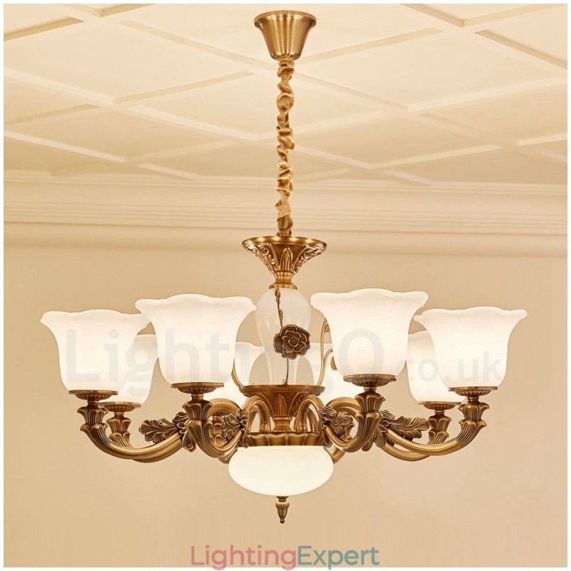 8 Light Traditional Classic Integrated Metal Luxury Chandelier