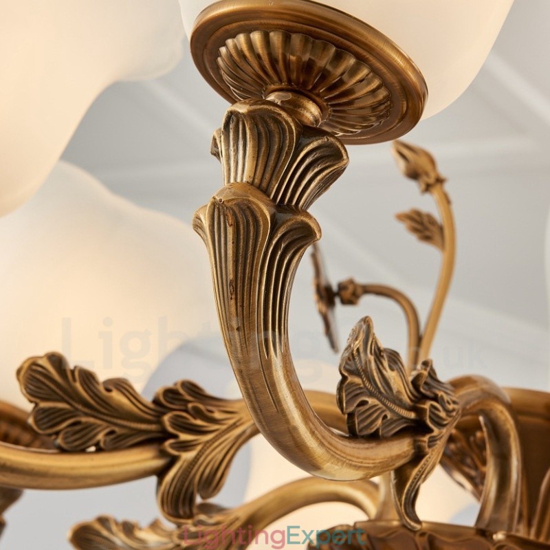 8 Light Traditional Classic Integrated Metal Luxury Chandelier
