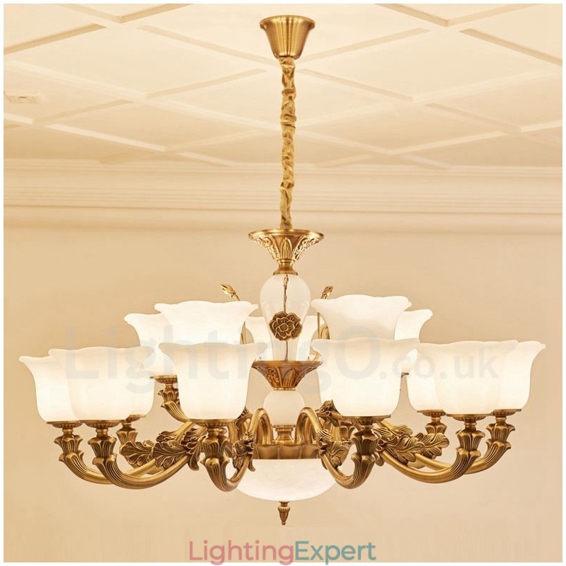 15 Light Traditional Classic Integrated Metal Luxury Chandelier