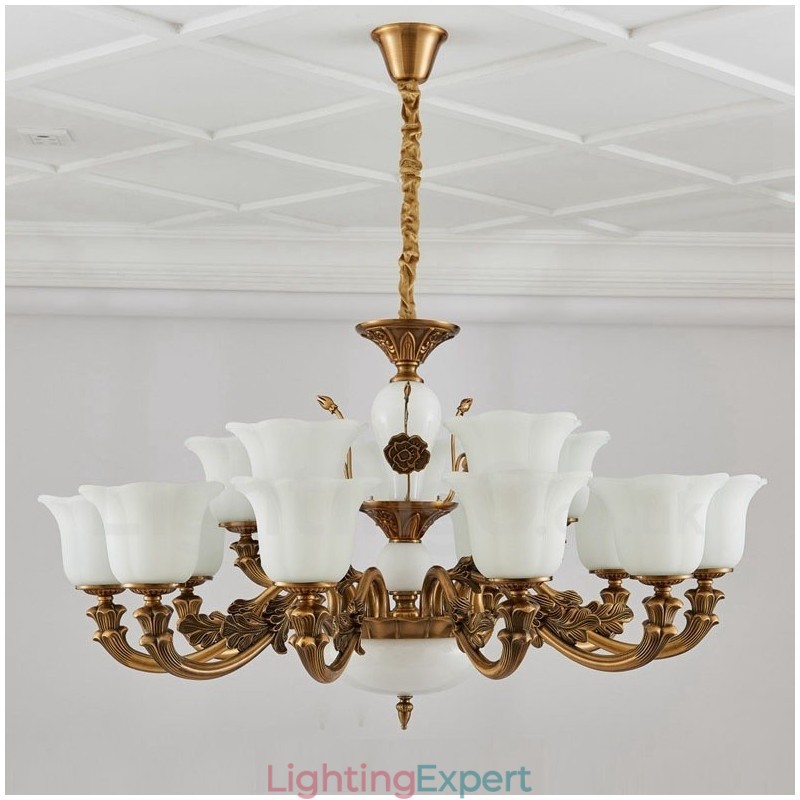 15 Light Traditional Classic Integrated Metal Luxury Chandelier