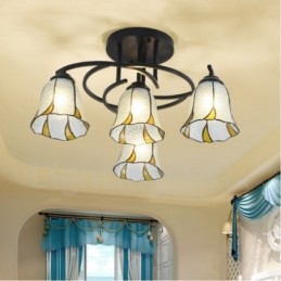 4 Light Mediterranean Style Integrated Bath Metal Chandelier
