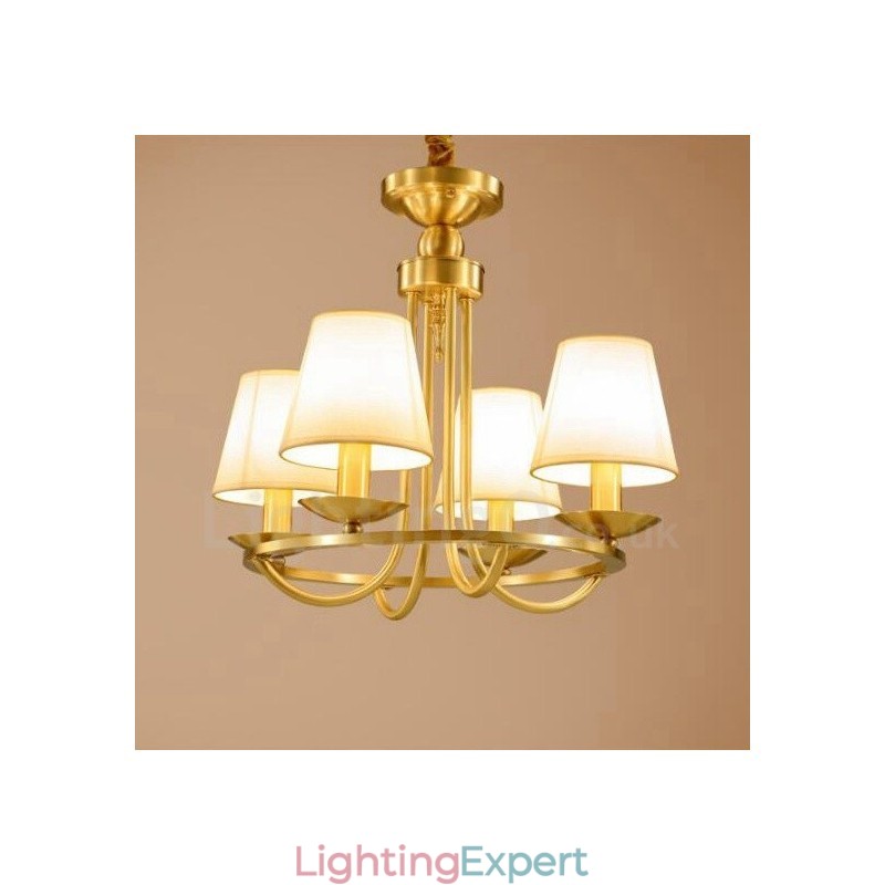 4 Light Rustic Lodge Integrated Metal Copper Chandelier