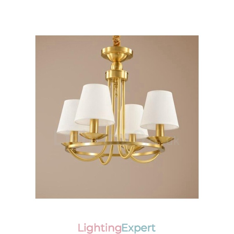 4 Light Rustic Lodge Integrated Metal Copper Chandelier