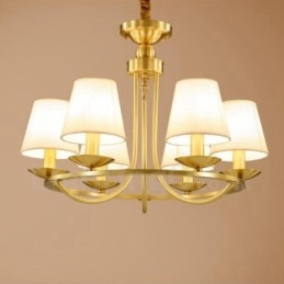 6 Light Rustic Lodge Integrated Metal Copper Chandelier