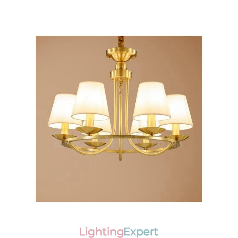 6 Light Rustic Lodge Integrated Metal Copper Chandelier
