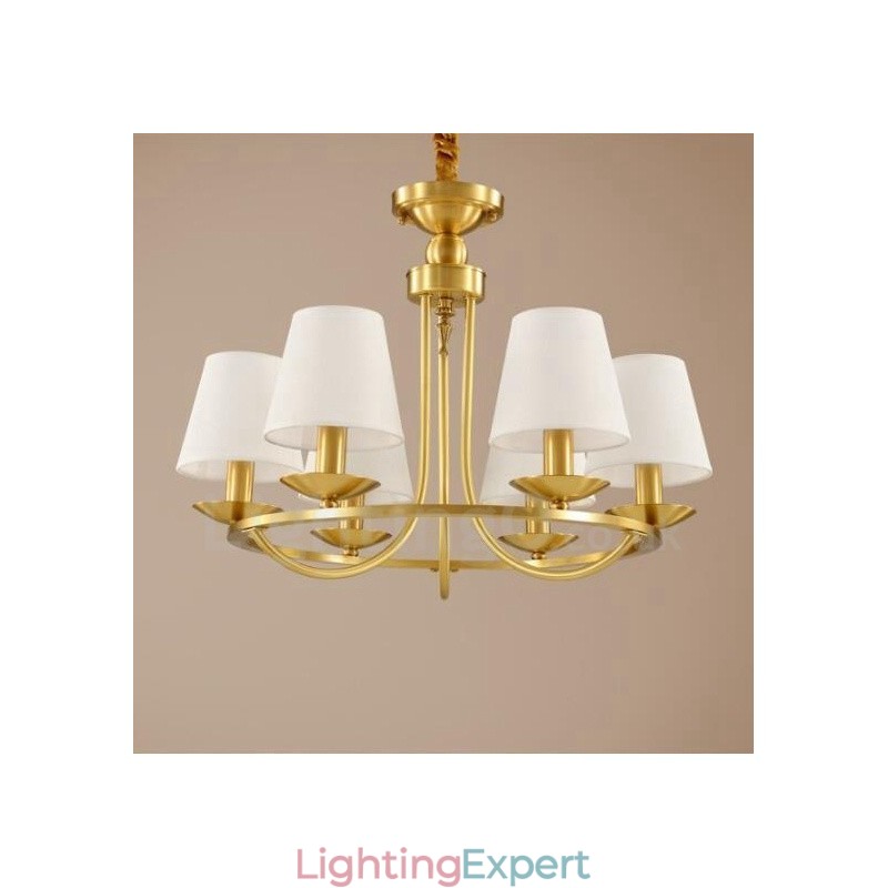 6 Light Rustic Lodge Integrated Metal Copper Chandelier