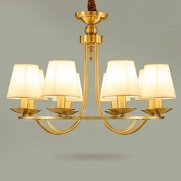 Brass 8 Light Rustic Lodge Integrated Metal Copper Chandelier
