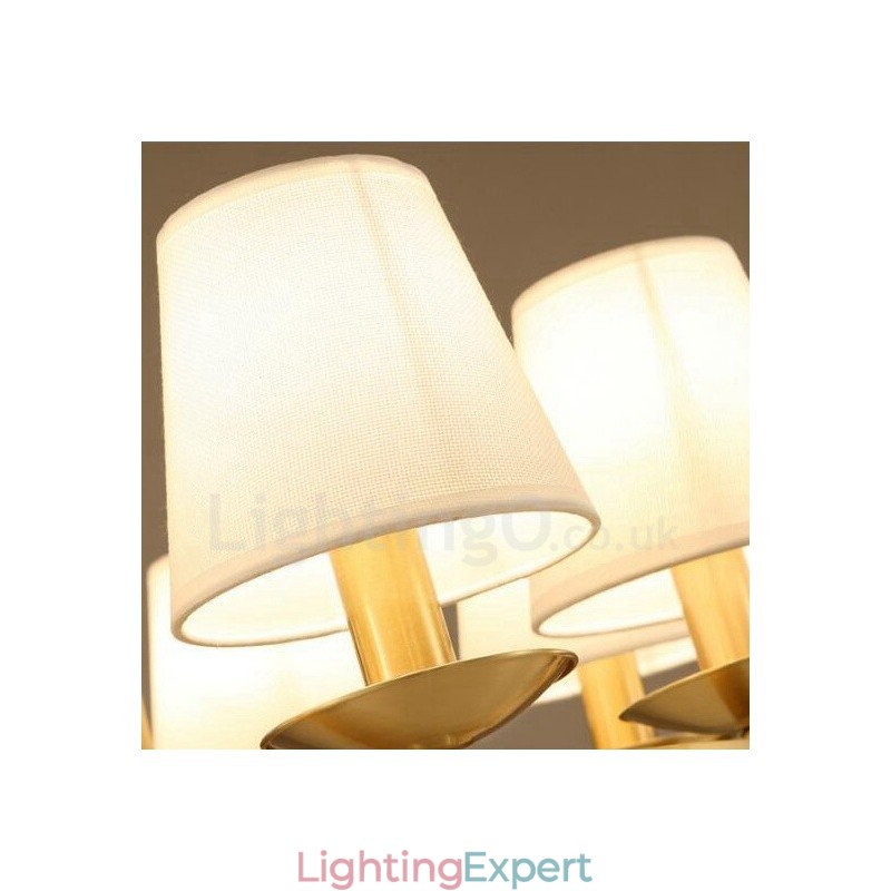 Brass 8 Light Rustic Lodge Integrated Metal Copper Chandelier