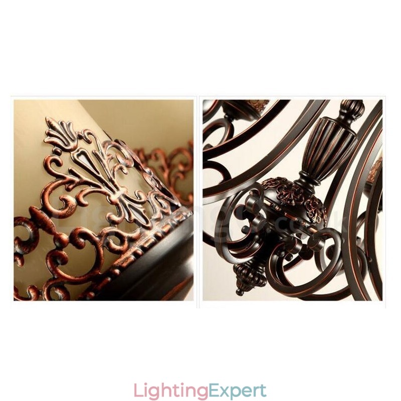 3 Light Rustic Lodge Integrated Metal Chandelier