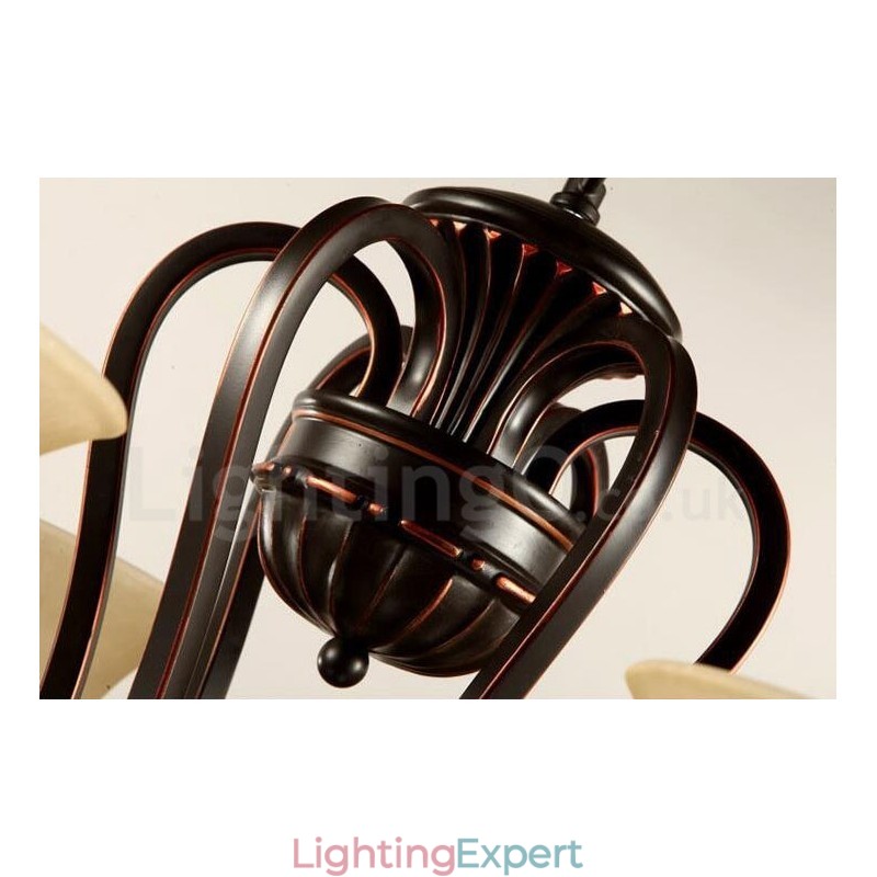 3 Light Rustic Lodge Integrated Metal Chandelier