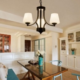 3 Light Rustic Lodge Integrated Metal Chandelier