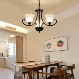 3 Light Rustic Lodge Integrated Metal Chandelier