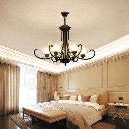 6 Light Rustic Lodge Integrated Metal Chandelier