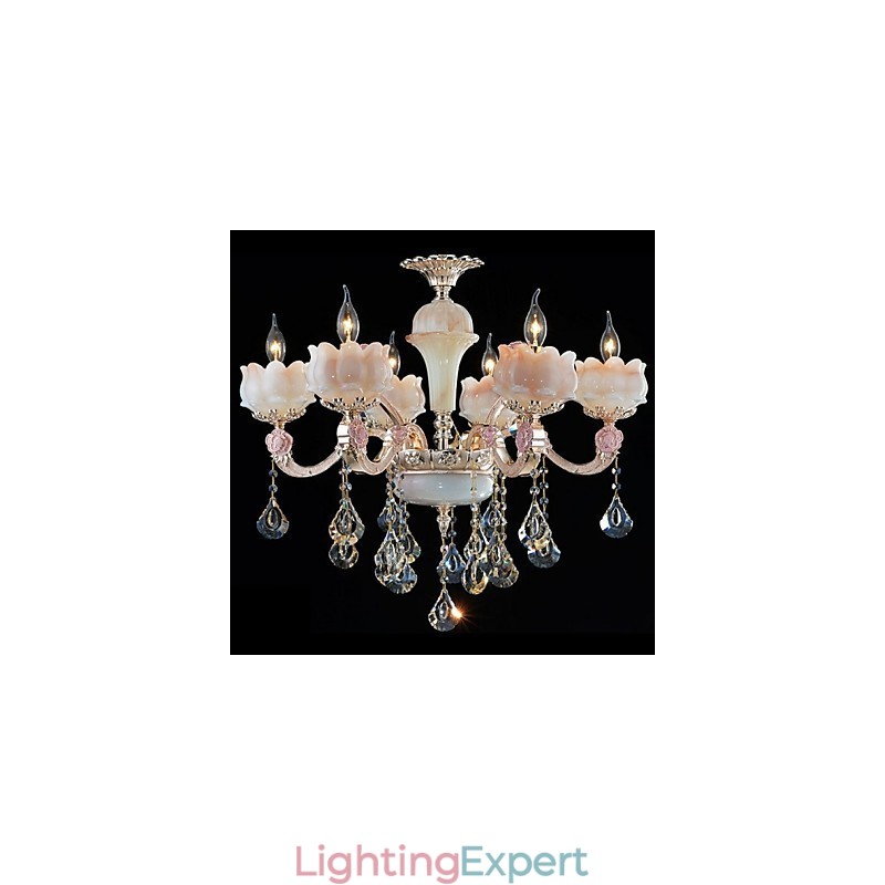 European Style Zinc Alloy Crystal Pendant lamps And Natural Jade