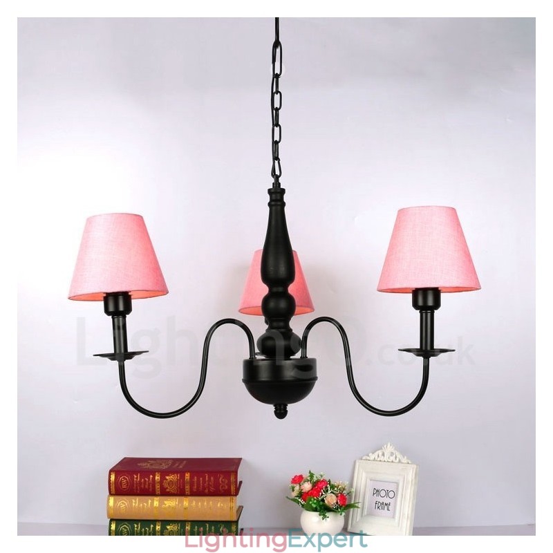 3 Light Traditional Classic Integrated Metal Chandelier