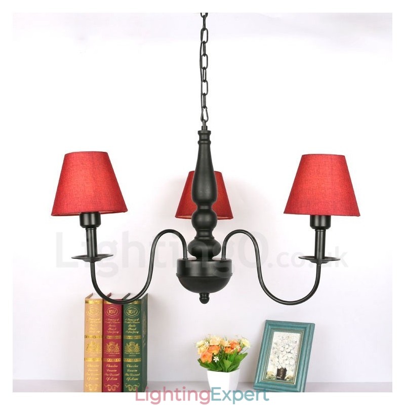 3 Light Traditional Classic Integrated Metal Chandelier