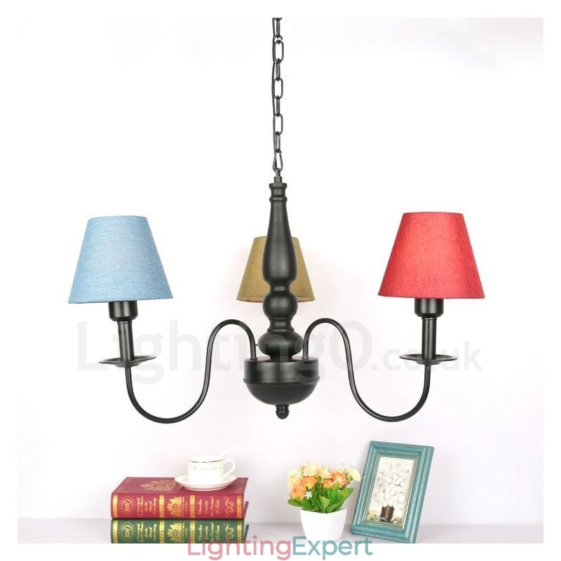 3 Light Traditional Classic Integrated Metal Chandelier