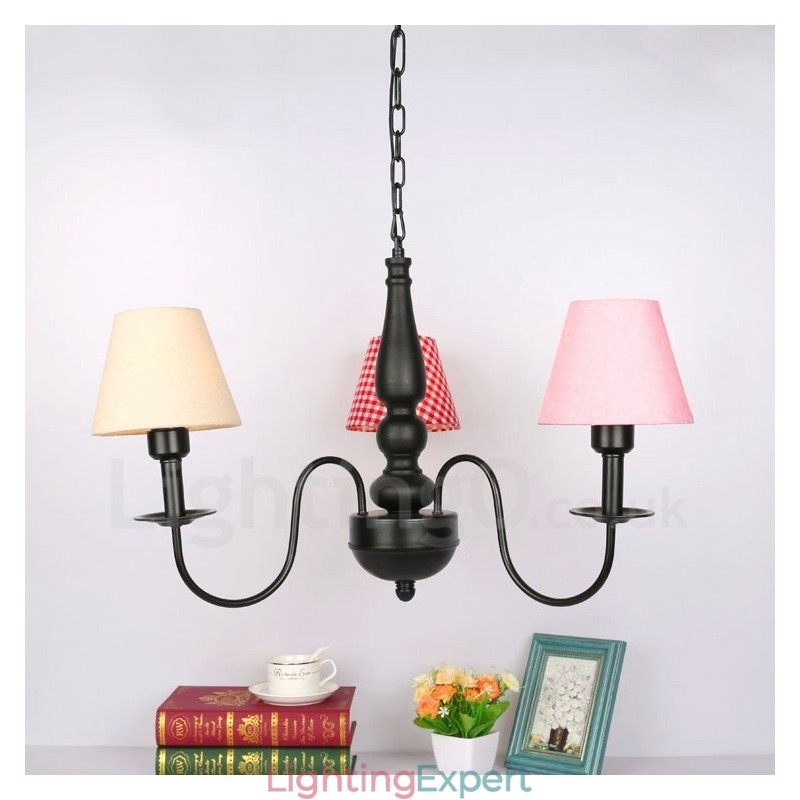 3 Light Traditional Classic Integrated Metal Chandelier