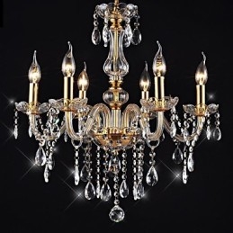 Chandelier 6 Lights Golden Vintage in Crystal Feature