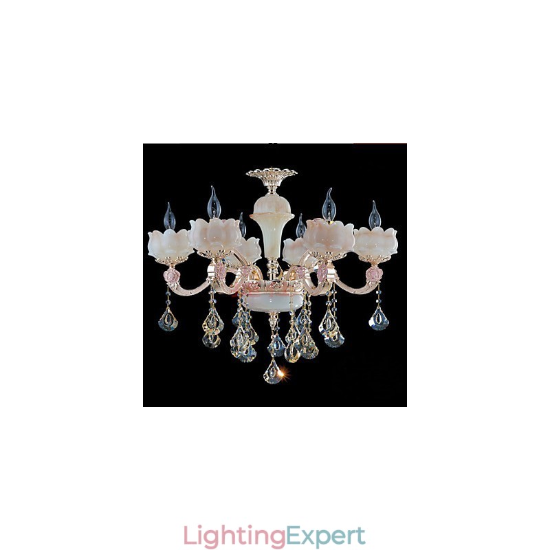 European Style Zinc Alloy Crystal Pendant lamps And Natural Jade
